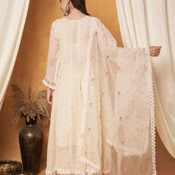 Cream_Polyester_Organza_A-Line_Embroidered_Suit_Set_With_Dupatta_For_Women