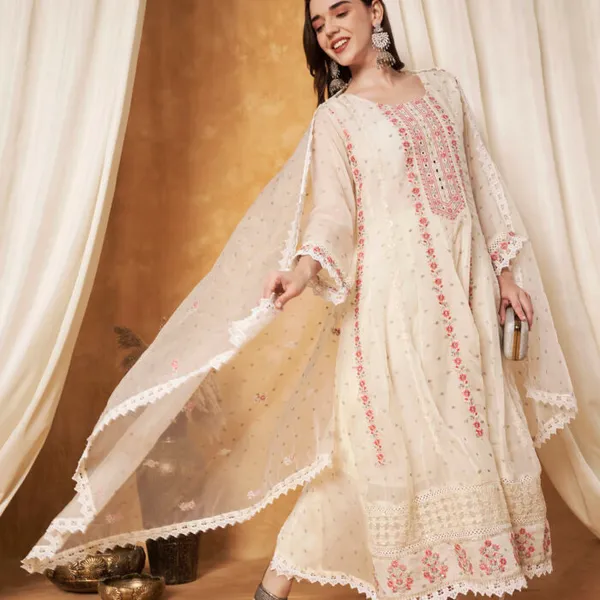 Cream_Polyester_Organza_A-Line_Embroidered_Suit_Set_With_Dupatta_For_Women