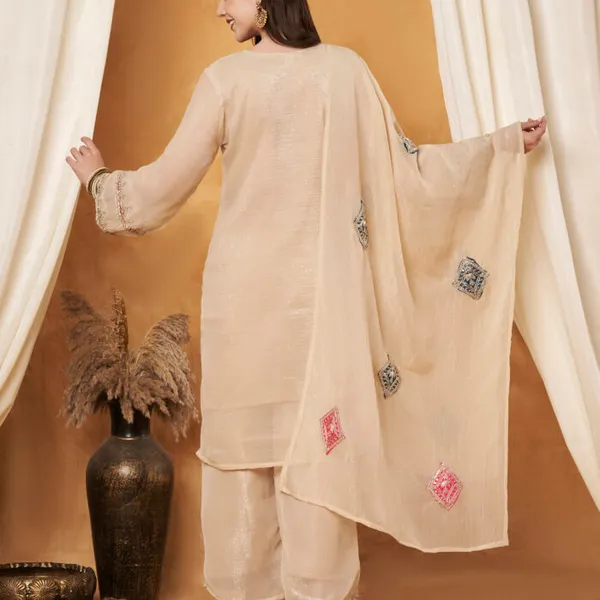 Cream_Polyester_Zari_Embroidered_Suit_Set_For_Women