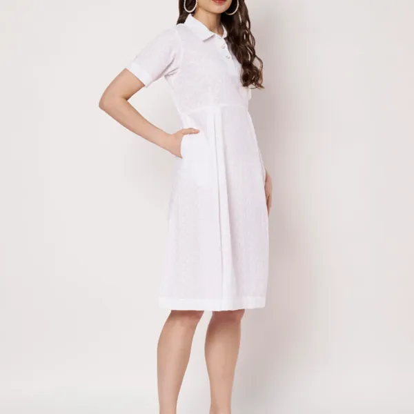 White_Cotton_Chikankari_A-Line_Dress_For_Women