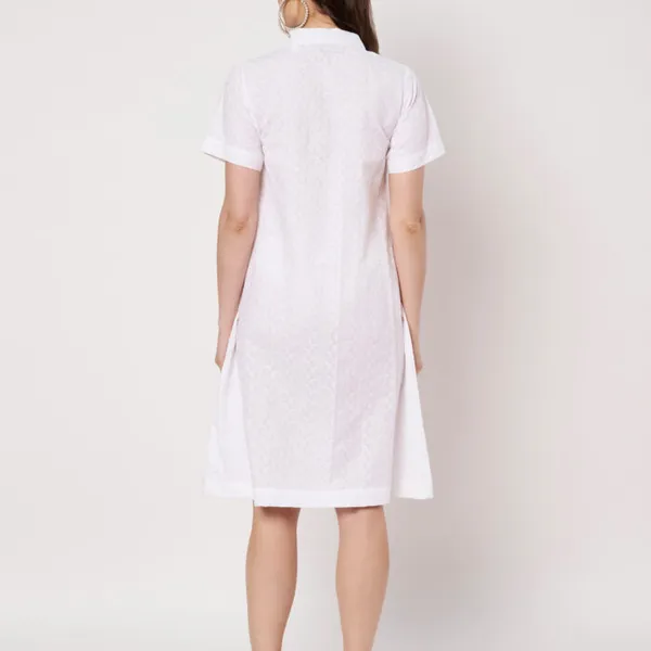 White_Cotton_Chikankari_A-Line_Dress_For_Women