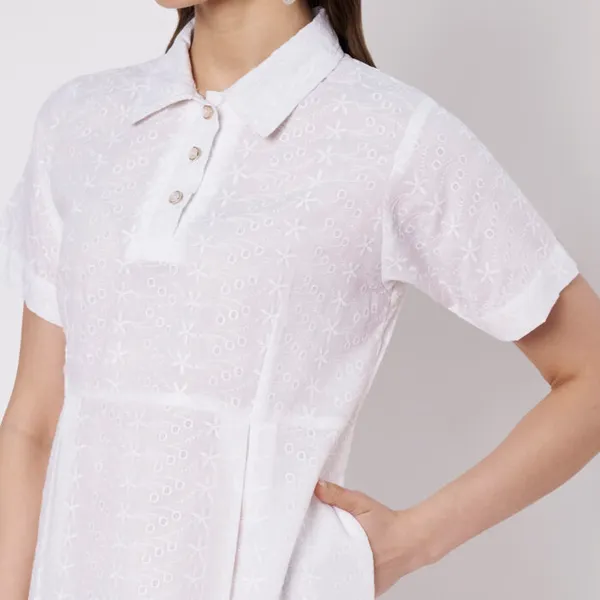 White_Cotton_Chikankari_A-Line_Dress_For_Women