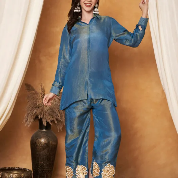 Blue_Silk_Cotton_Floral_Cutwork_Jacket_Co-Ord_Set_For_Women