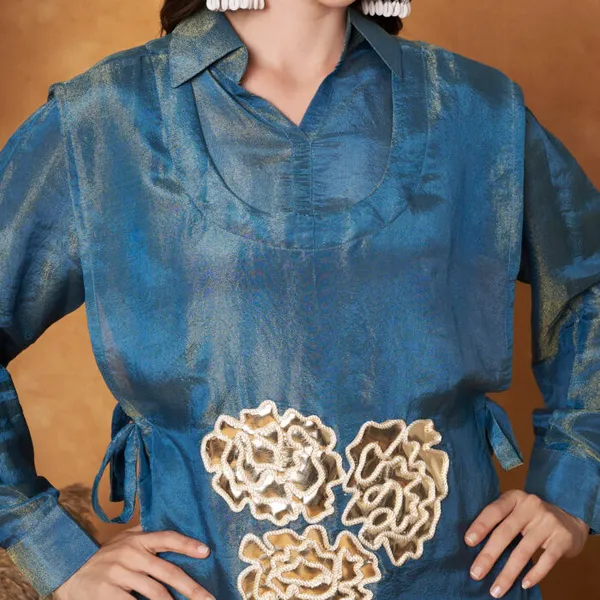 Blue_Silk_Cotton_Floral_Cutwork_Jacket_Co-Ord_Set_For_Women