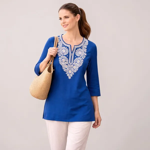 Blue_Cotton_And_Polyester_Regular_Fit_Embroidered_Short_Kurti_For_Women