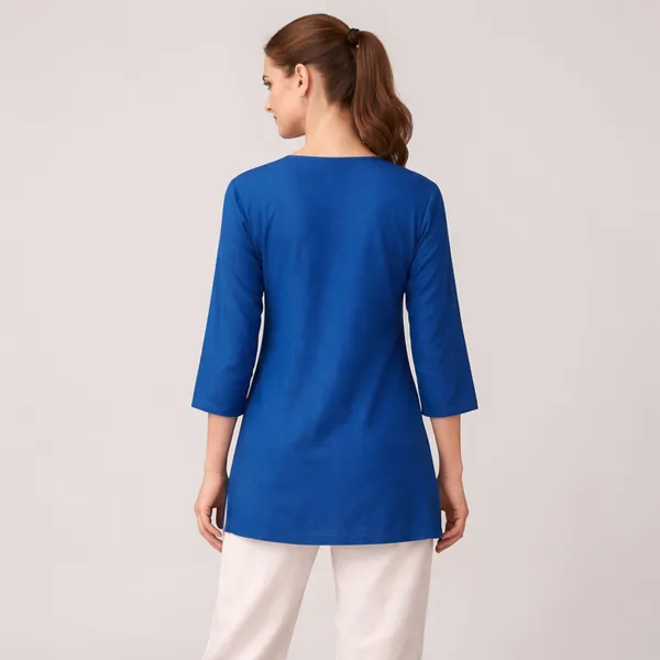 Blue_Cotton_And_Polyester_Regular_Fit_Embroidered_Short_Kurti_For_Women