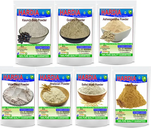 Pack_Of_7_Hardia_Ashwagandha_Safed_Musli_Kaunch_Gokhru__Shatavari_Mulethi_&_Vidarikand_whole_churna_Powder_combo_pack