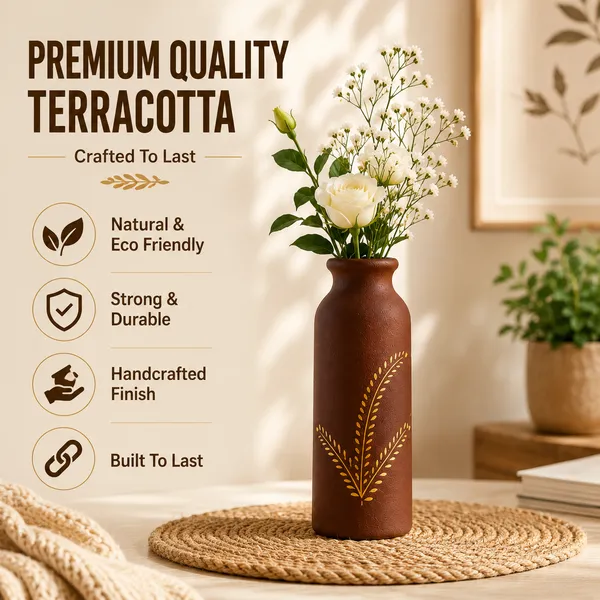 Terracotta_Decorative_Wheat_Motif_Flower_Vase