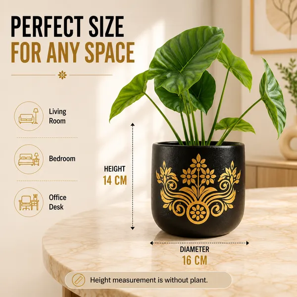 Terracotta_Indoor_Floral_Embossed_Black_Planter_Pot