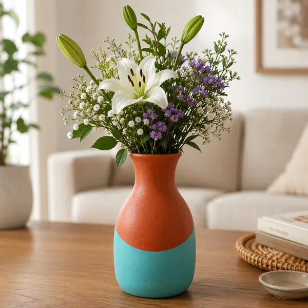 Terracotta_Decorative_Two_Tone_Flower_Vase
