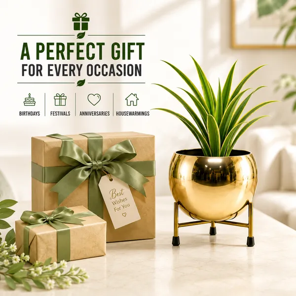 Iron_Indoor_Gold_Finish_Planter_With_Stand