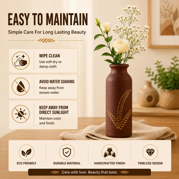 Terracotta_Decorative_Wheat_Motif_Flower_Vase