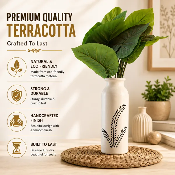 Terracotta_Handcrafted_Botanical_Print_White_Flower_Vase