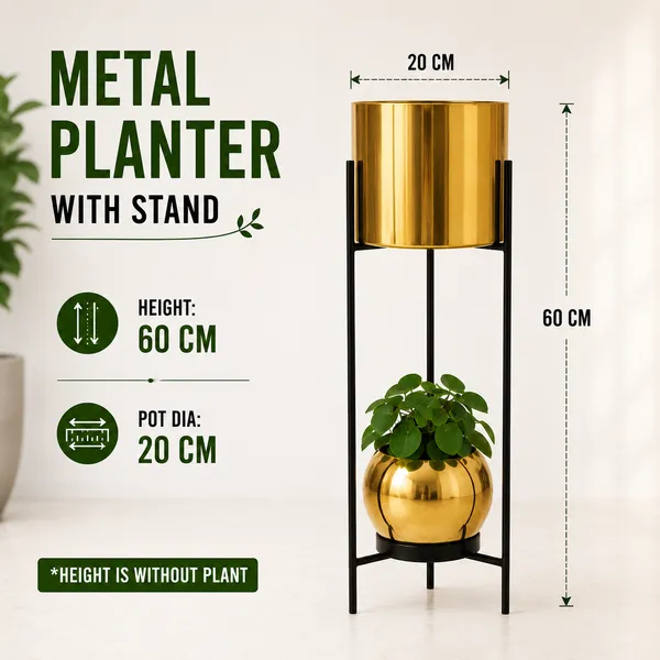 Iron_Indoor_Gold_Two_Tier_Plant_Stand_With_Planters