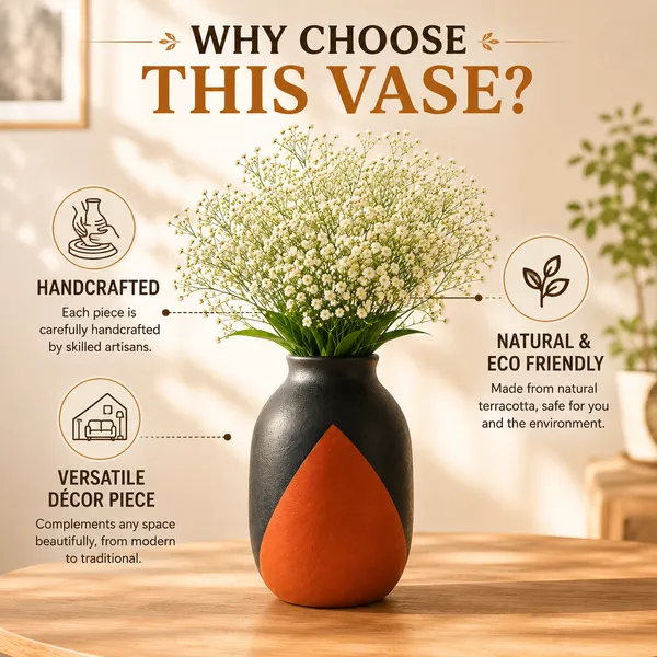 Terracotta_Handcrafted_Black_Red_Decorative_Flower_Vase