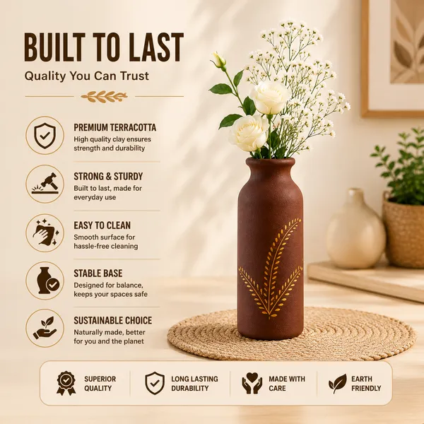 Terracotta_Decorative_Wheat_Motif_Flower_Vase