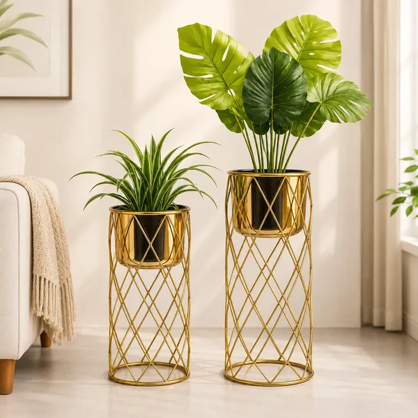 Pack_Of_2_Iron_Indoor_Gold_Cylindrical_Plant_Stand