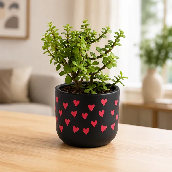 Terracotta_Indoor_Black_Red_Heart_Design_Planter_Pot
