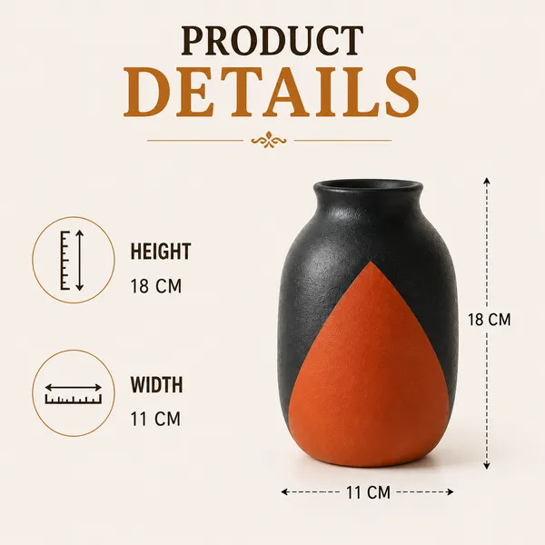 Terracotta_Handcrafted_Black_Red_Decorative_Flower_Vase