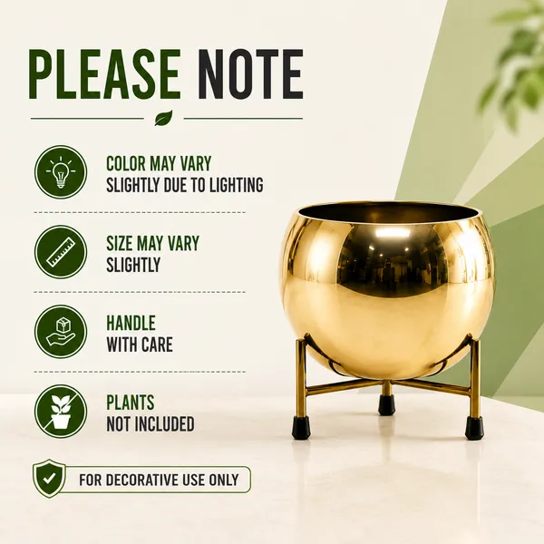 Iron_Indoor_Gold_Finish_Planter_With_Stand