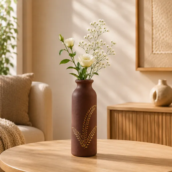 Terracotta_Decorative_Wheat_Motif_Flower_Vase