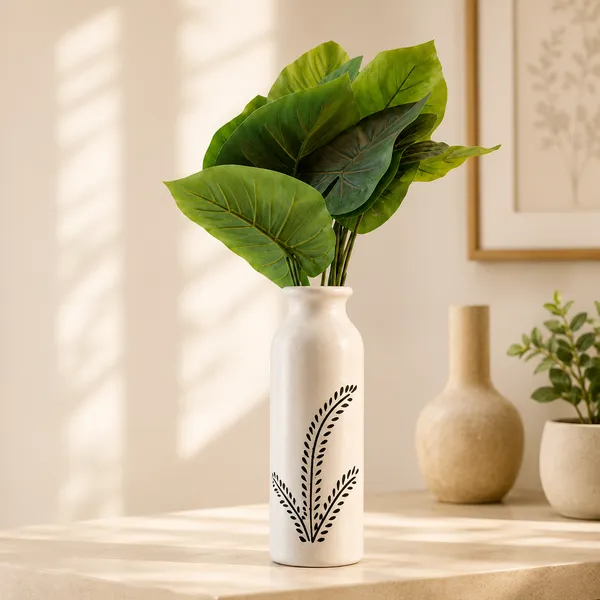 Terracotta_Handcrafted_Botanical_Print_White_Flower_Vase