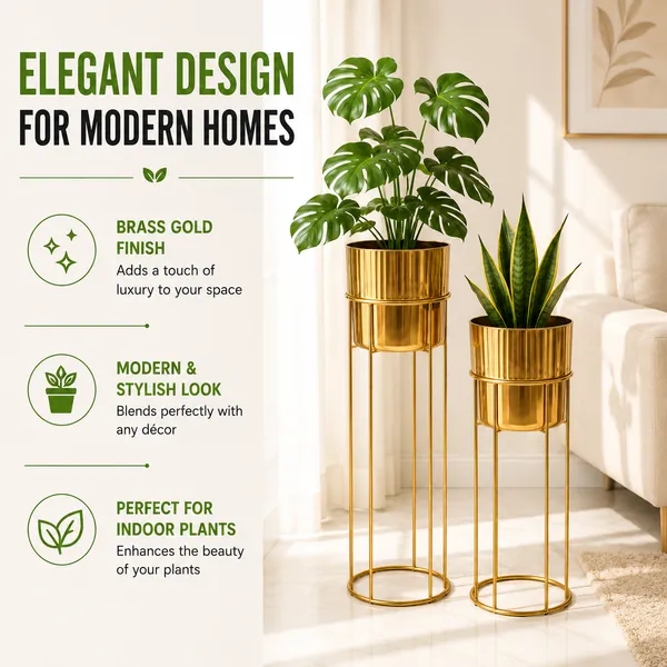 Pack_Of_2_Iron_Indoor_Gold_Finish_Plant_Stand