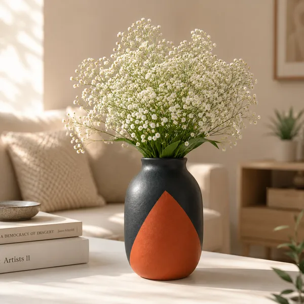 Terracotta_Handcrafted_Black_Red_Decorative_Flower_Vase