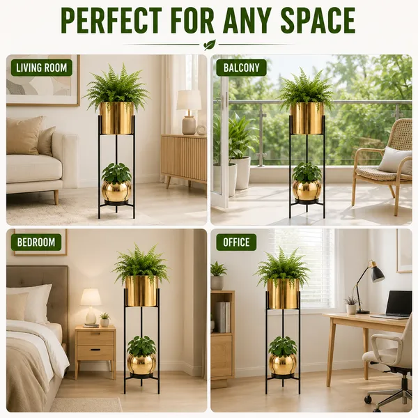Iron_Indoor_Gold_Two_Tier_Plant_Stand_With_Planters