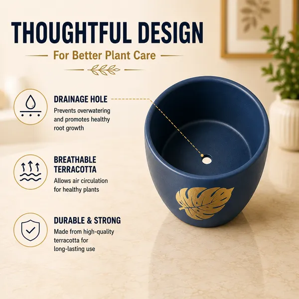Terracotta_Indoor_Navy_Blue_Golden_Leaf_Planter_Pot
