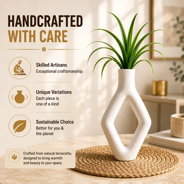 Terracotta_Decorative_White_Diamond_Cutout_Flower_Vase