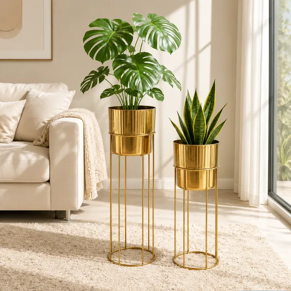 Pack_Of_2_Iron_Indoor_Gold_Finish_Plant_Stand