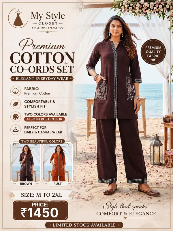 Brown_Cotton_Embroidered_Co_Ord_Set_For_Women