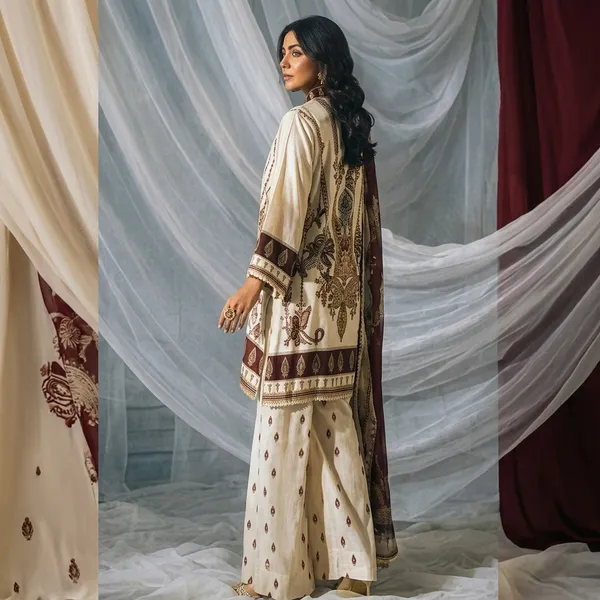 Cream_Brown_printed_Cotton_Suit_Set_For_Women