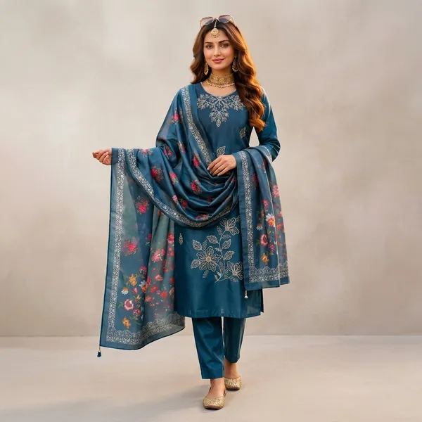 Blue_Roman_Silk_Digital_Dupatta_Suit_Set_For_Women
