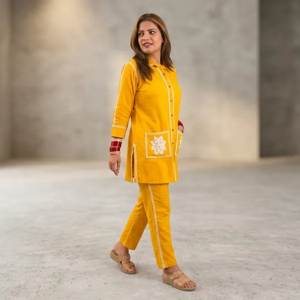 Mustard_Yellow_Flex_Cotton_Casual_Cord_Set_For_Women
