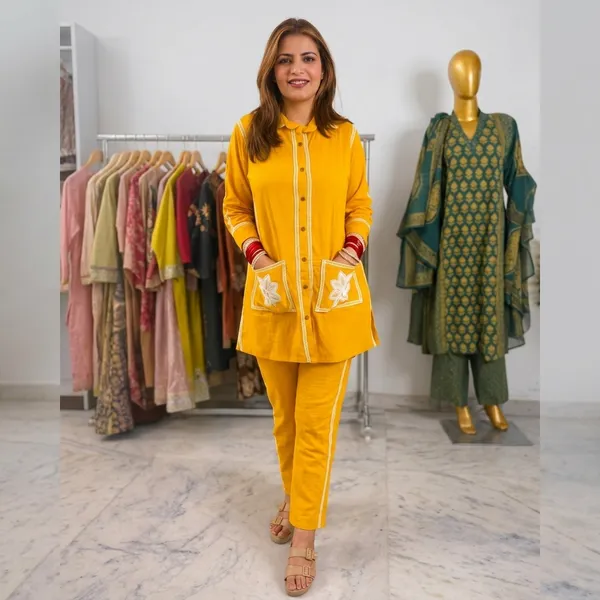 Mustard_Yellow_Flex_Cotton_Casual_Cord_Set_For_Women