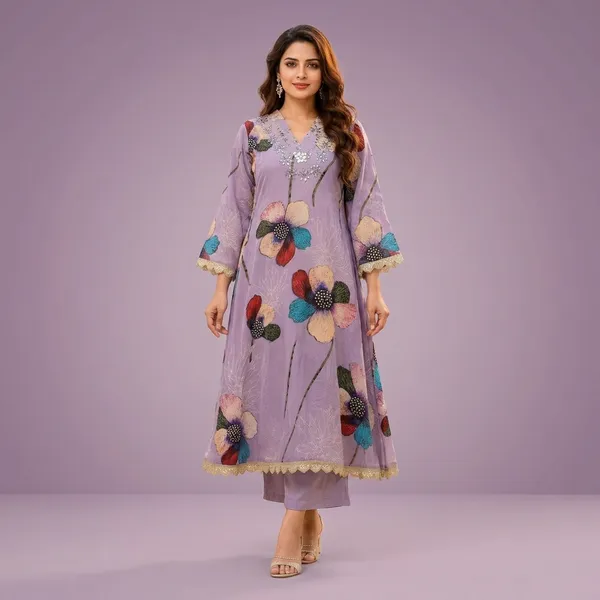Lavender_Crepe_Mirror_Work_A_Line_Dress_For_Women