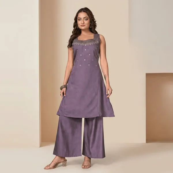 Purple_RomanSilk_Embroidered_Kurta_Palazzo_cord_Set_For_Women