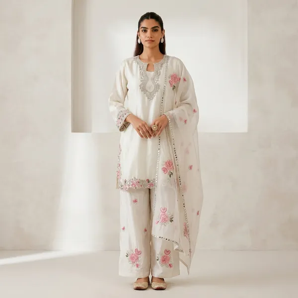 White_Embroidered_satin_Kurta_Set_with_Farsi_salwar_For_Women