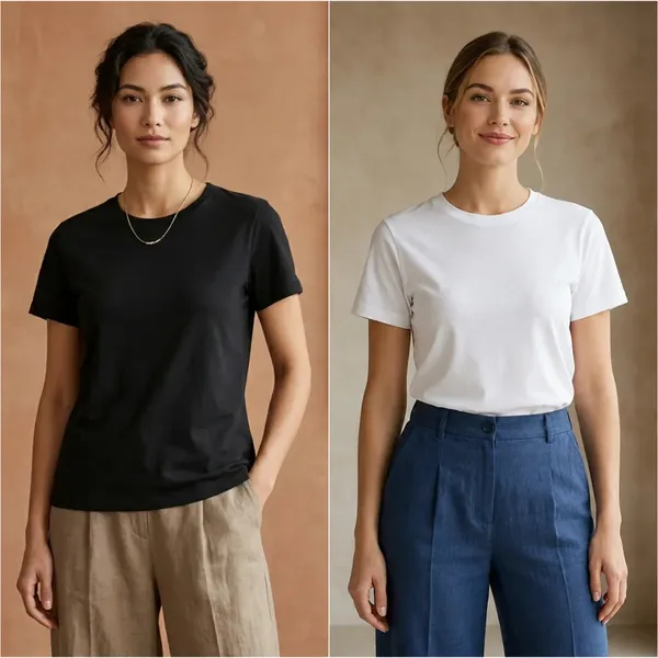 Black_and_White_Pure_Cotton_Tshirt_For_Women_|_(Pack_of_2)