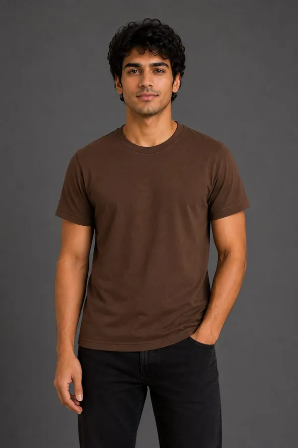 Coffee_Pure_Cotton_Round_Neck_Tshirt_for_Mens