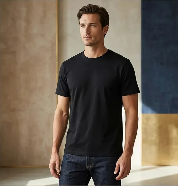 Black_Pure_Cotton_Tshirt_For_Men