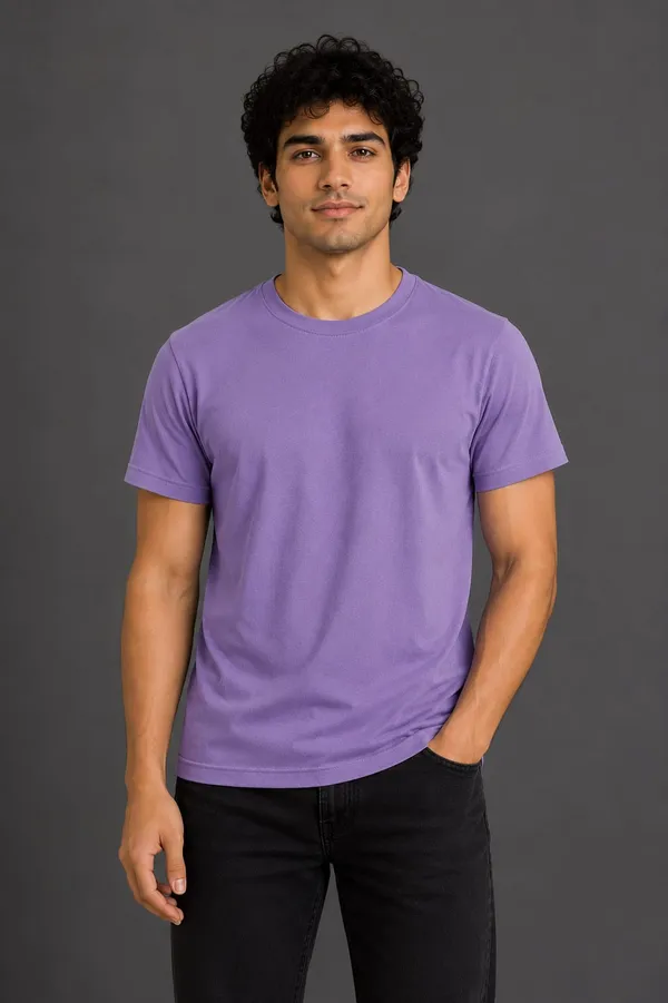 Lavender_Pure_Cotton_Round_Neck_Tshirt_for_Mens