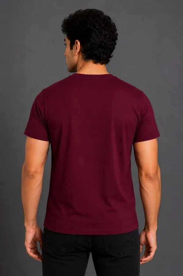 Maroon_Pure_Cotton_Round_Neck_Tshirt_for_Mens