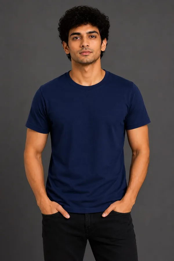 Navy_Blue_Pure_Cotton_Round_Neck_Tshirt_for_Mens