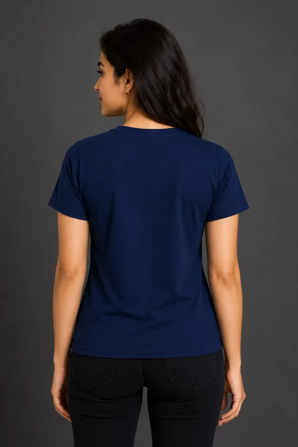 Navy_Blue_Pure_Cotton_Round_Neck_Tshirt_for_Womens