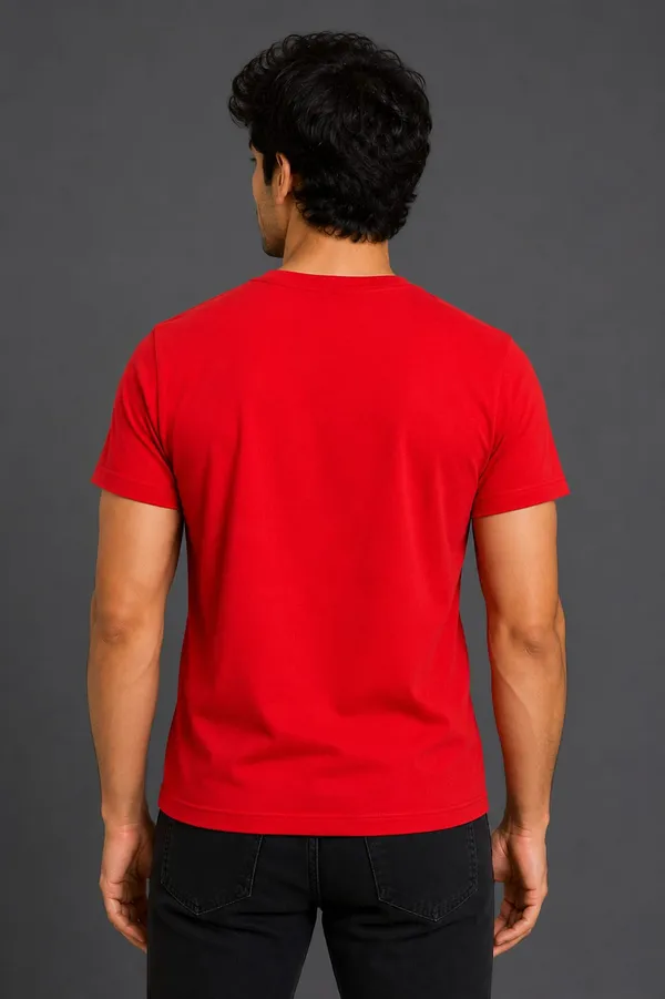 Red_Pure_Cotton_Round_Neck_Tshirt_for_Mens