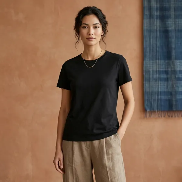 Black_Pure_Cotton_Tshirt_For_Women