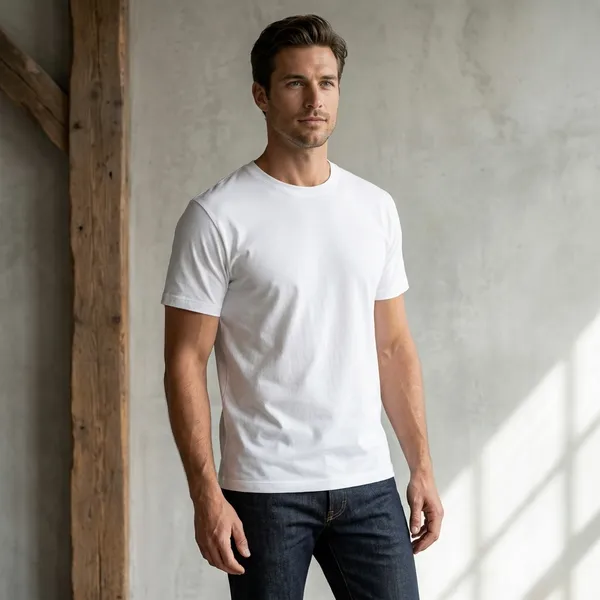 White_Pure_Cotton_Tshirt_For_Men
